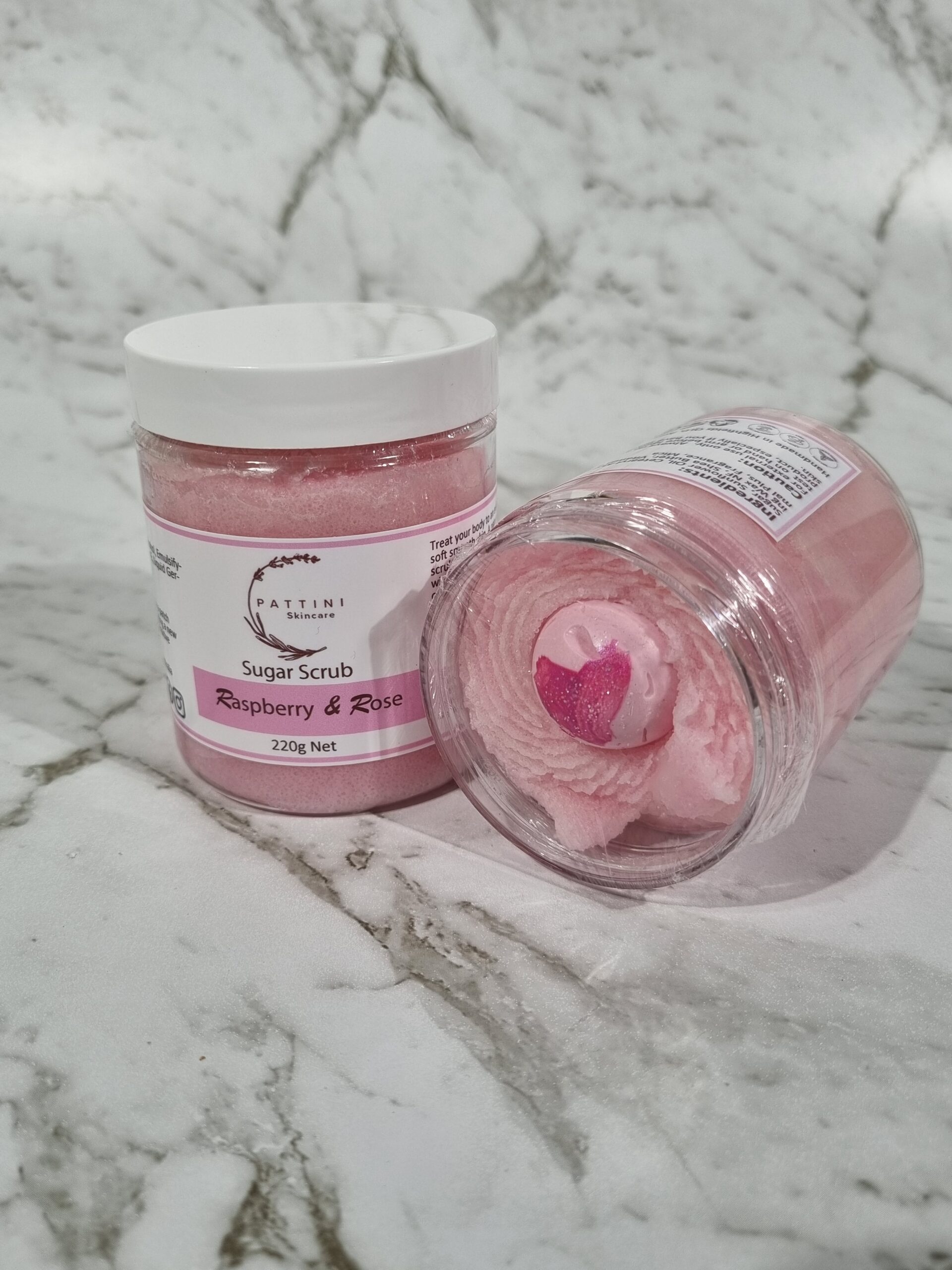 Sugar Scrub Raspberry & Rose by Pattini Skincare in 220g