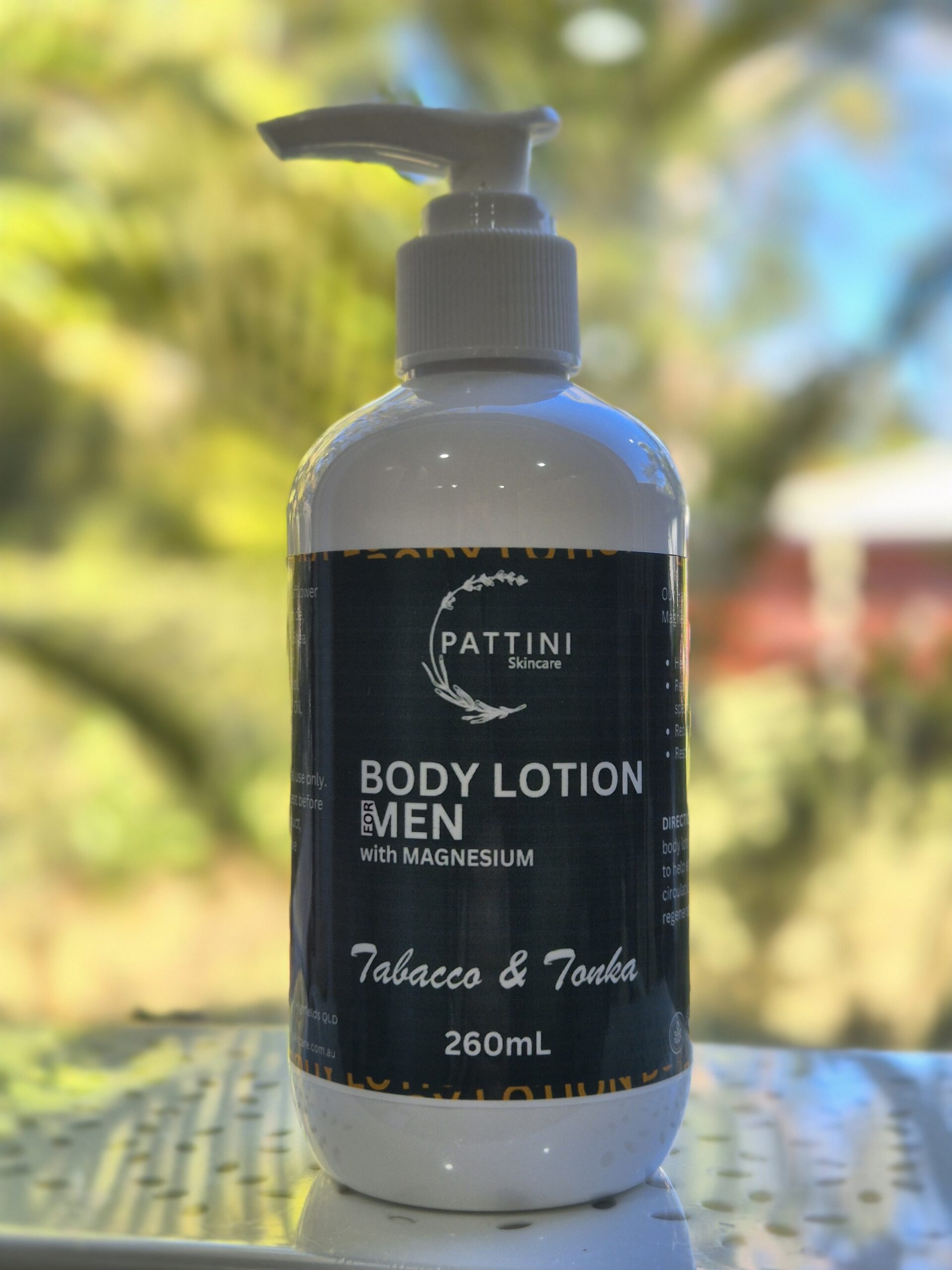 Pattini Skincare Tobacco & Tonka Body Lotion with Magnesium 260mL picture